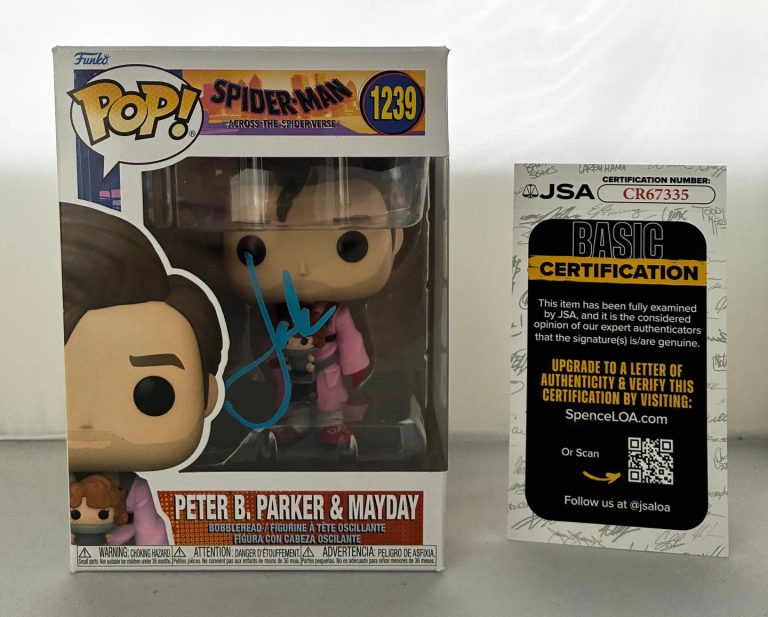 Jake Johnson Signed Funko Pop Peter B Parker Spider-Man JSA 1 COA