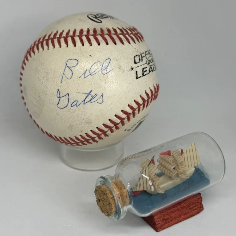 Bill Gates signed Rawlings OL Baseball JSA LOA Rare Microsoft Auto A4646