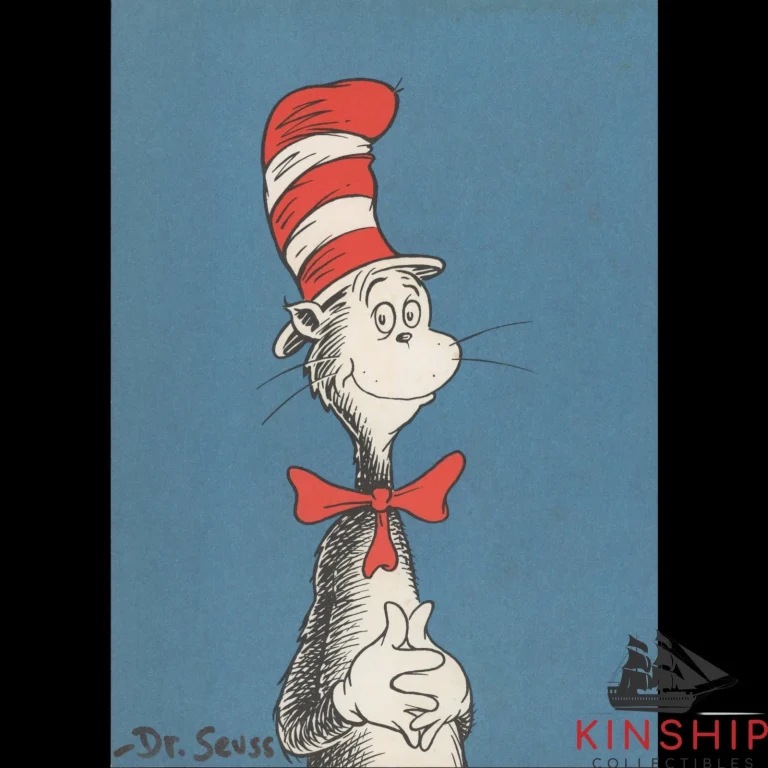 Dr. Seuss signed Color Print Page JSA LOA Auto Grade 10 Cat in the Hat Z2646