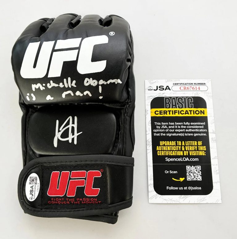 Josh Hokit Signed UFC Glove Michelle Obama is a Man JSA COA