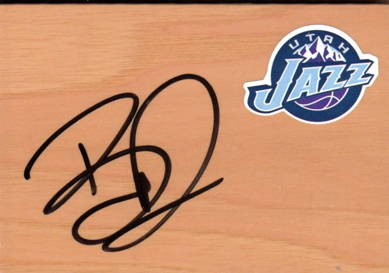 Utah Jazz Brandon Rush Signed Floorboard COA