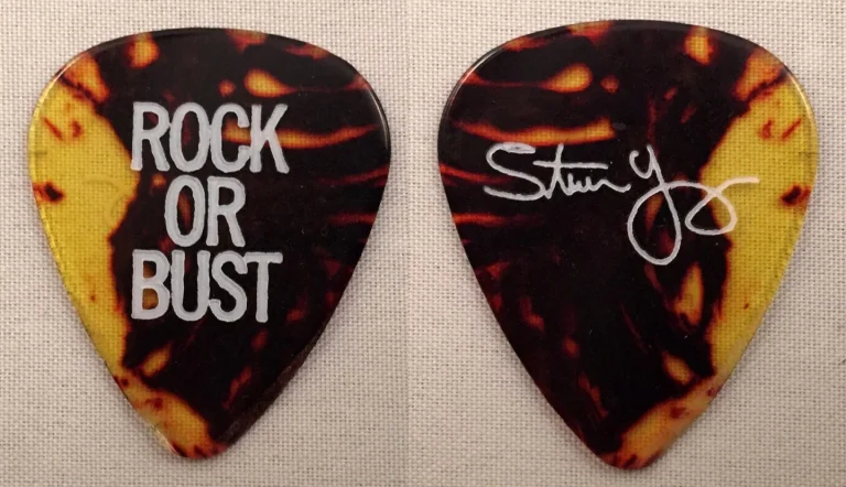 Stevie Young Authentic 2016 AC/DC Tour Used Guitar Pick Angus Young COA