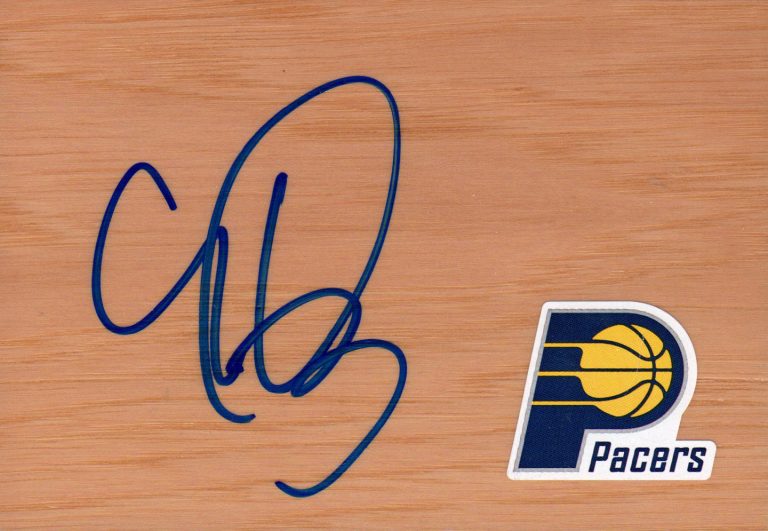 Indiana Pacers George Hill Signed Floorboard COA