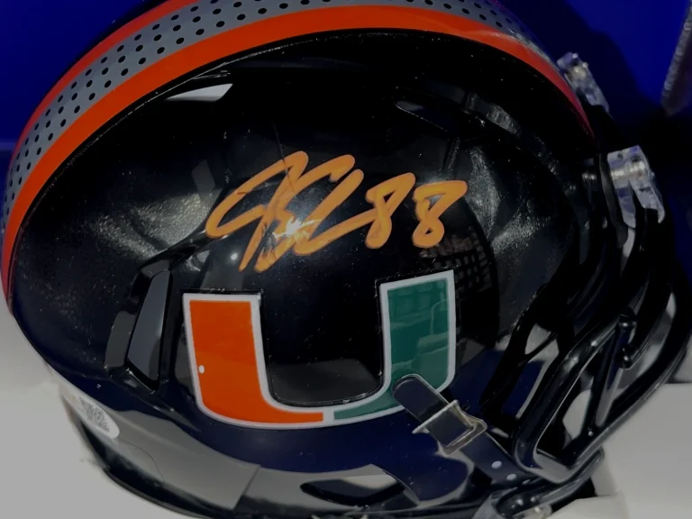JEREMY SHOCKEY MIAMI HURRICANES JSA AUTHENTICATED SIGNED BLACK ALT MINI HELMET