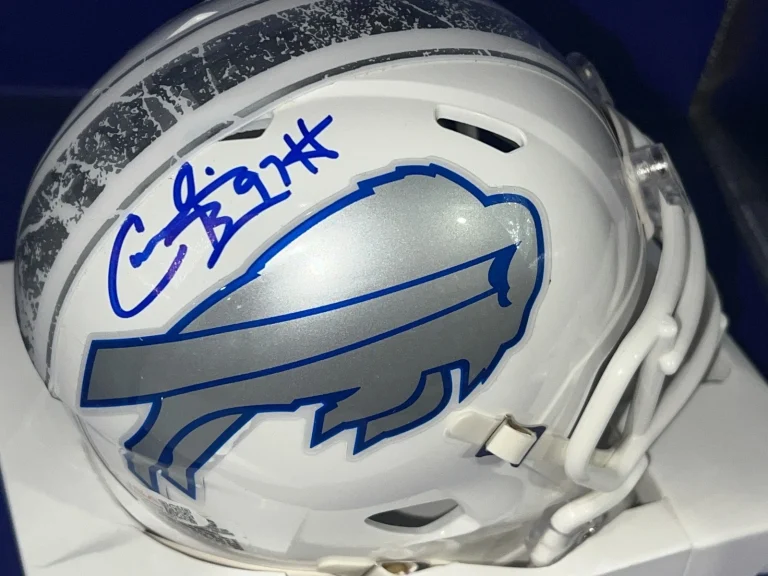 CORNELIUS BENNETT BUFFALO BILLS  JSA AUTHENTICATED SIGNED RIVALRY MINI HELMET