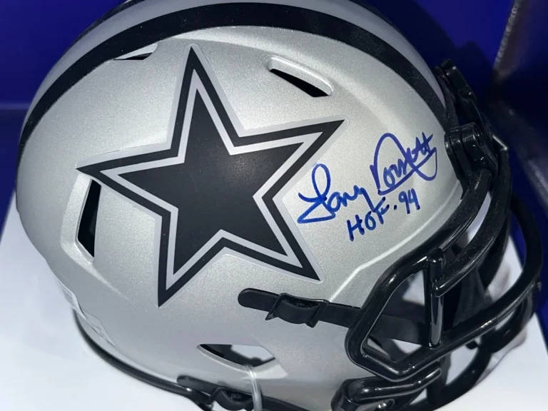 TONY DORSETT DALLAS COWBOYS HOF 99 AUTHENTICATED SIGNED RAVE MINI HELMET