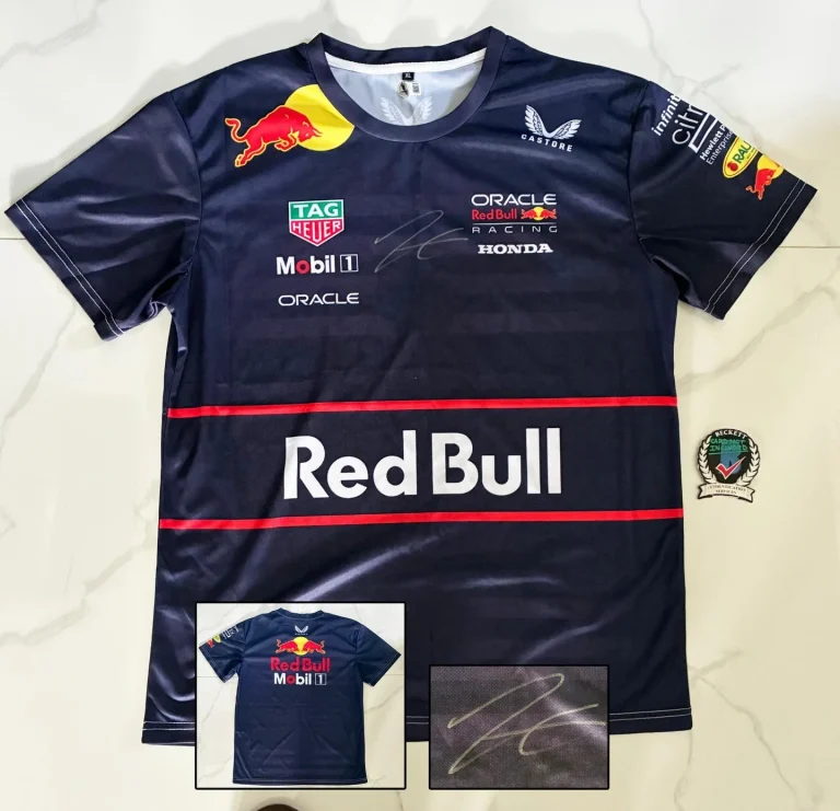Isack Hadjar Signed Shirt Red Bull Jersey Beckett BAS 2 COA