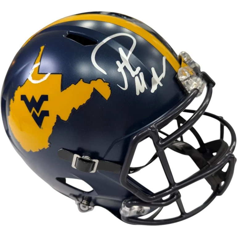 PAT MCAFEE SIGNED WEST VIRGINIA MOUNTAINEERS FULL SIZE HELMET FOOTBALL JSA COA