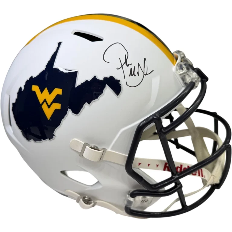 PAT MCAFEE SIGNED FULL SIZE WEST VIRGINIA MOUNTAINEERS FOOTBALL HELMET JSA