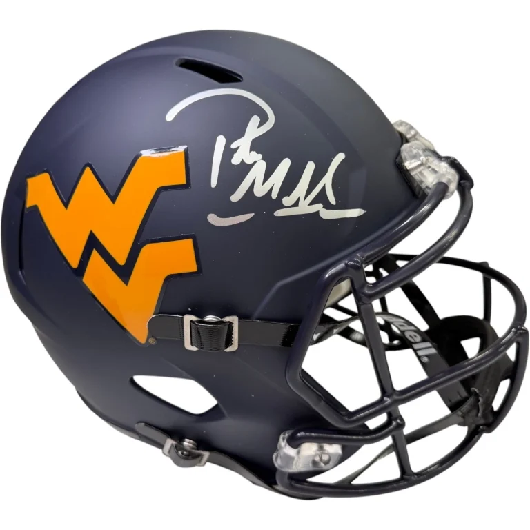 PAT MCAFEE SIGNED WEST VIRGINIA MOUNTAINEERS FULL SIZE SPEED HELMET HELMET JSA