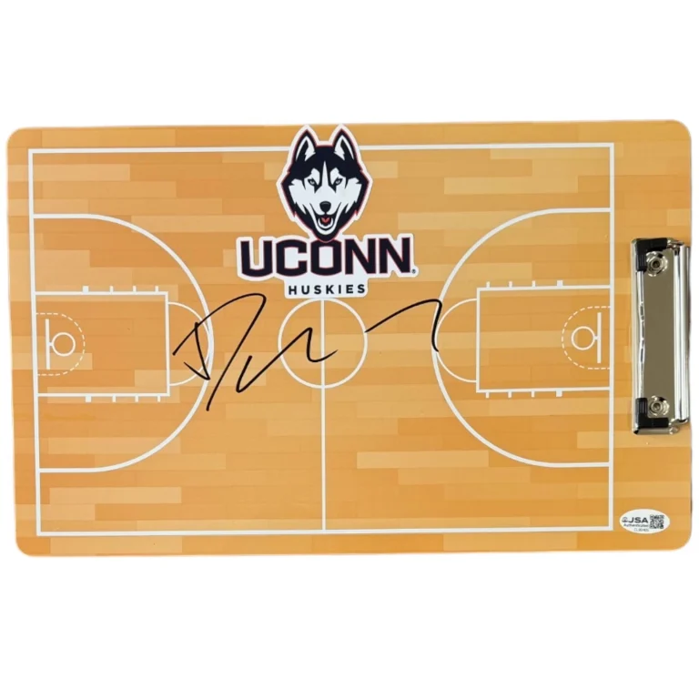 DAN HURLEY SIGNED AUTOGRAPHED UCONN HUSKIES BASKETBALL CLIPBOARD JSA COA