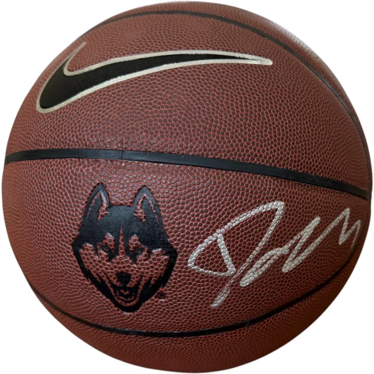 DAN HURLEY SIGNED AUTOGRAPHED UCONN HUSKIES LOGO BASKETBALL CHAMPIONS JSA COA