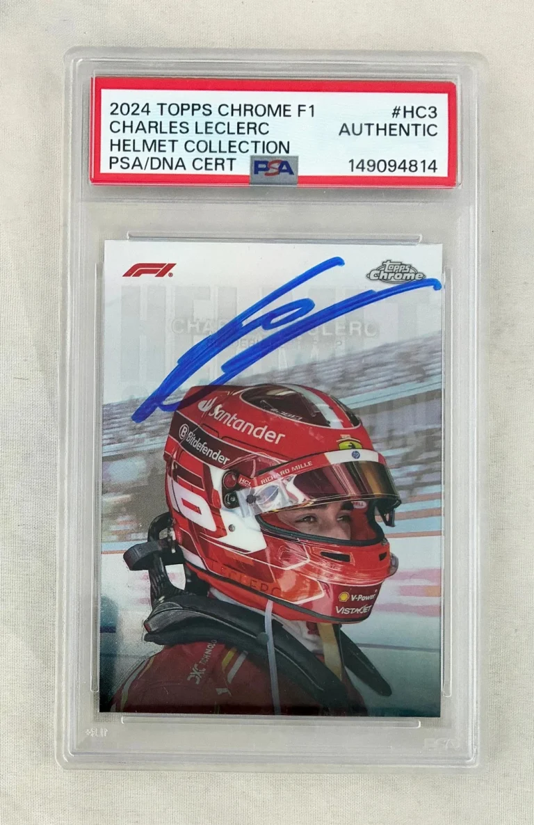Charles Leclerc Signed Card 2024 Topps Chrome Helmet Collection #HC3 PSA/DNA COA