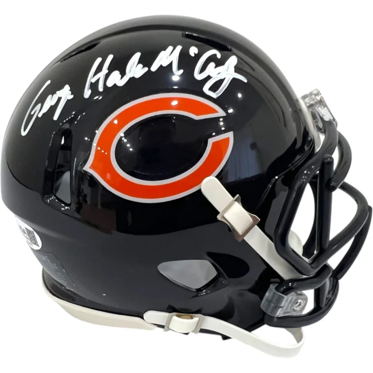 GEORGE HALAS MCCASKEY SIGNED CHICAGO BEARS FOOTBALL MINI HELMET JSA