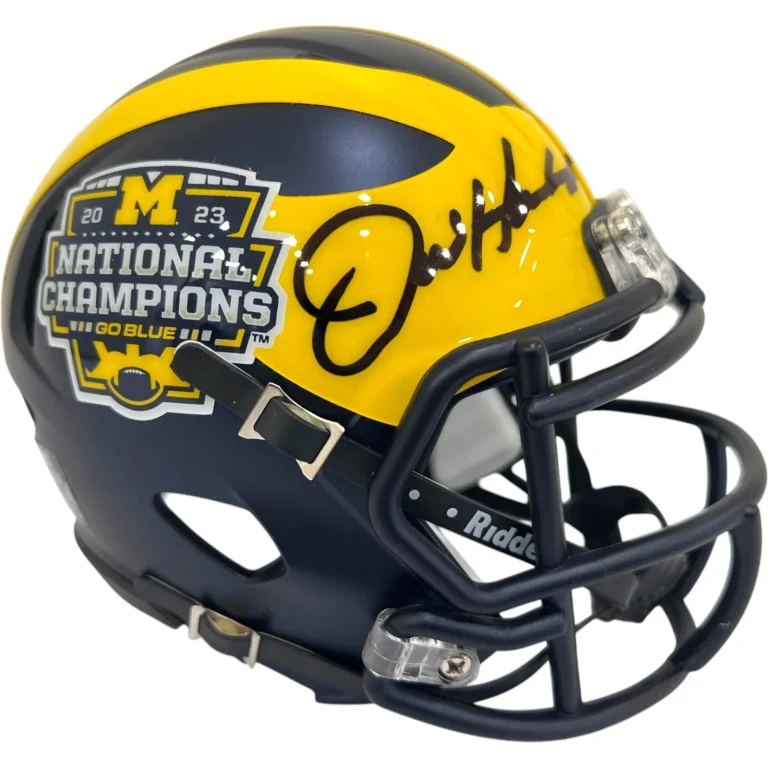Michigan Wolverines JIM HARBAUGH signed 2023 National Championship Helmet JSA