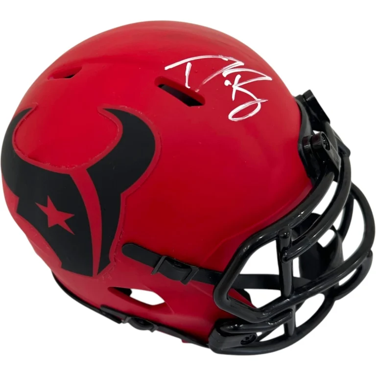 DEMECO RYANS SIGNED AUTOGRAPHED HOUSTON TEXANS RAVE FOOTBALL MINI HELMET JSA