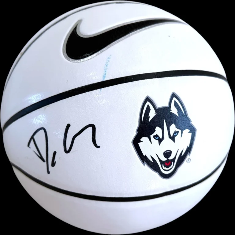 DAN HURLEY SIGNED AUTOGRAPHED UCONN HUSKIES NIKE LOGO BASKETBALL JSA