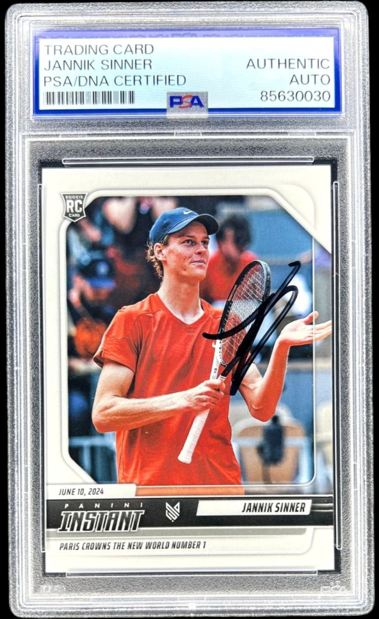 Jannik Sinner Signed 2024 Panini Instant Tennis RC Card #JS1 Auto PSA/DNA