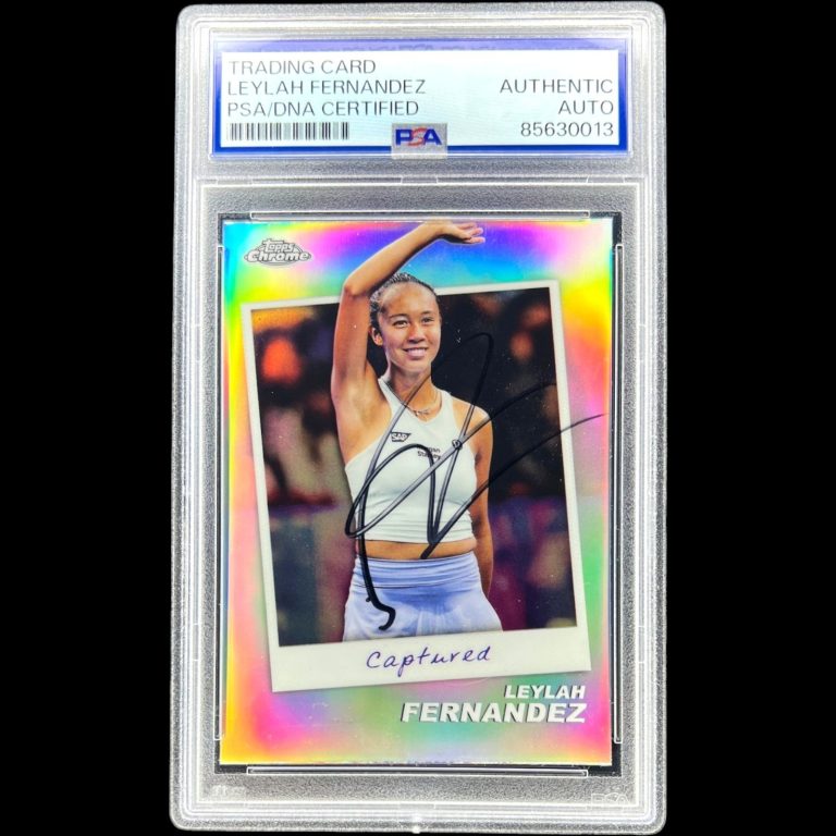 Leylah Fernandez Signed 2024 Topps Chrome Captured #CTD-LF RC Auto PSA/DNA
