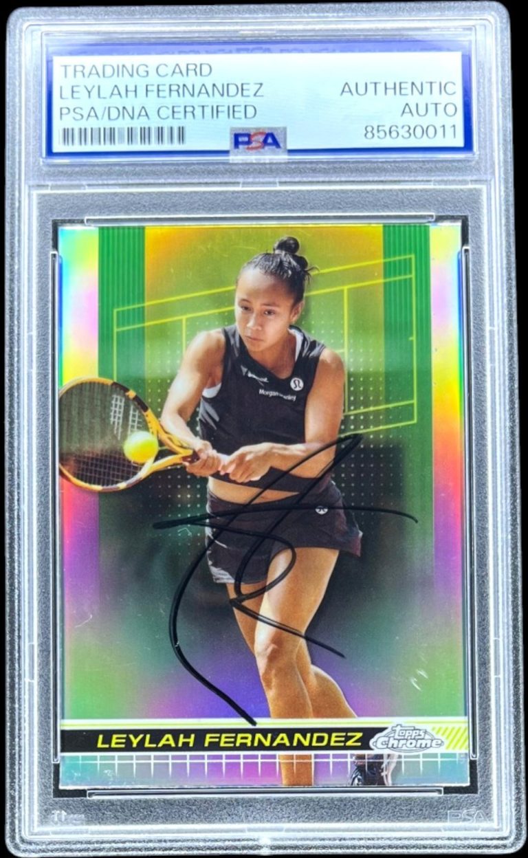 Leylah Fernandez Signed 2024 Topps Chrome Tennis Card #123 Auto Rc PSA/DNA