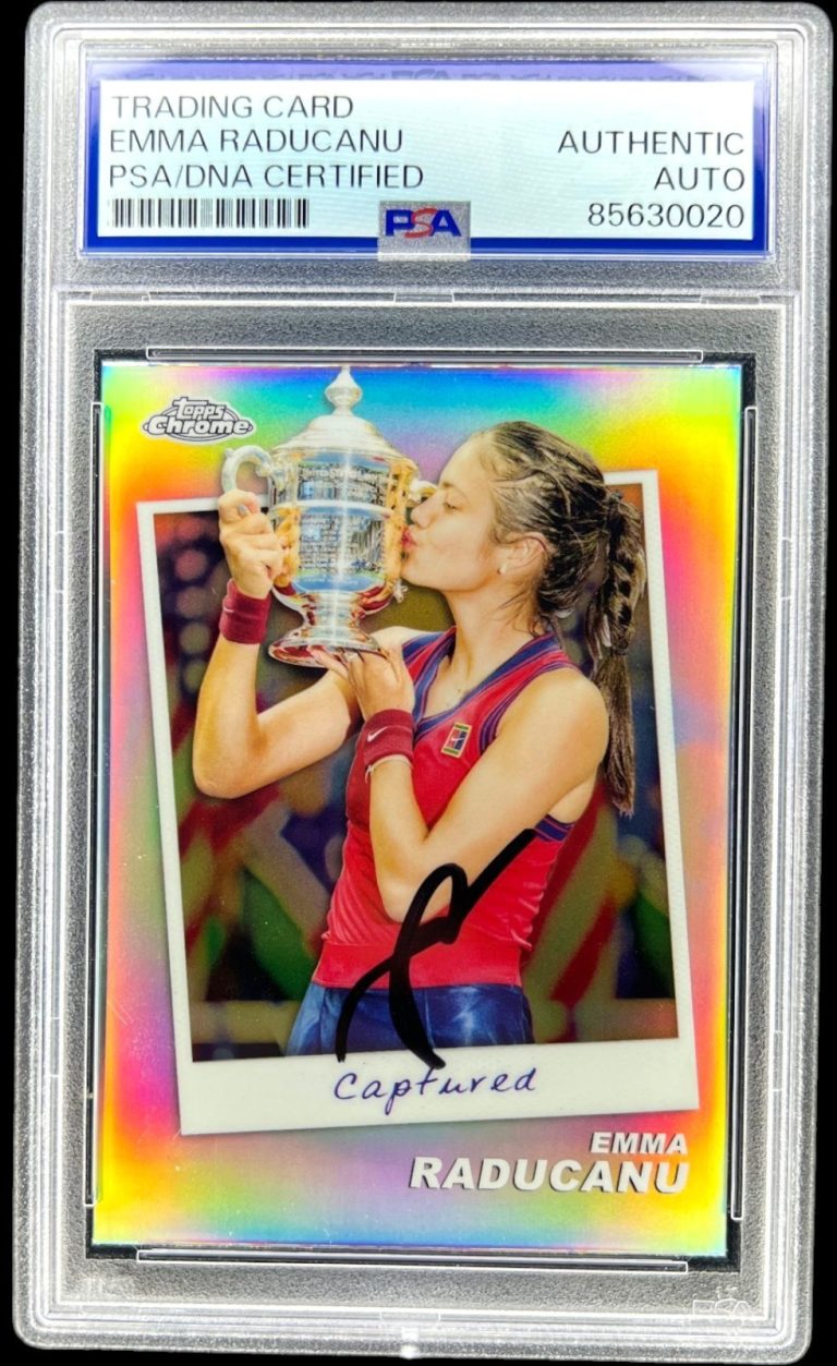 Emma Raducanu Signed 2024 Topps Chrome Captured US OPEN #CTDEM PSA/DNA Auto
