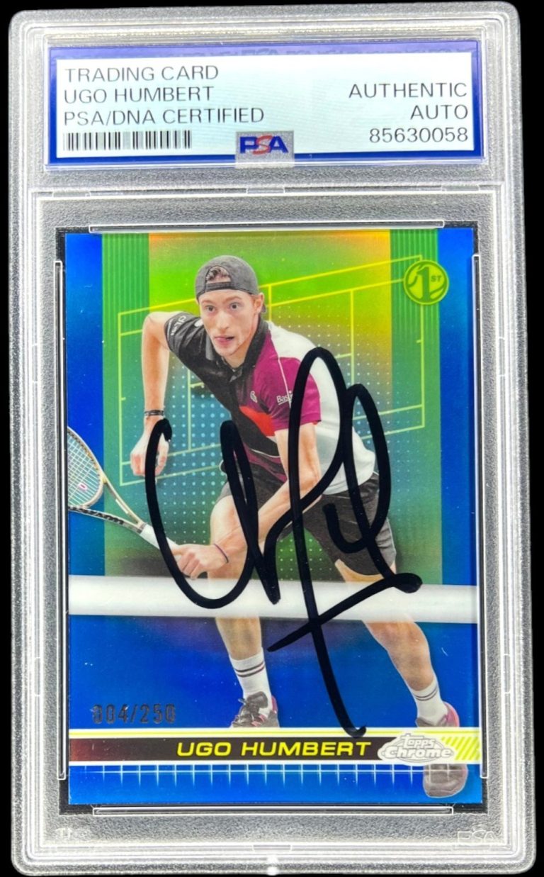 Ugo Humbert Signed 2024 Topps Chrome #101 Blue Refractor /250 PSA Auto