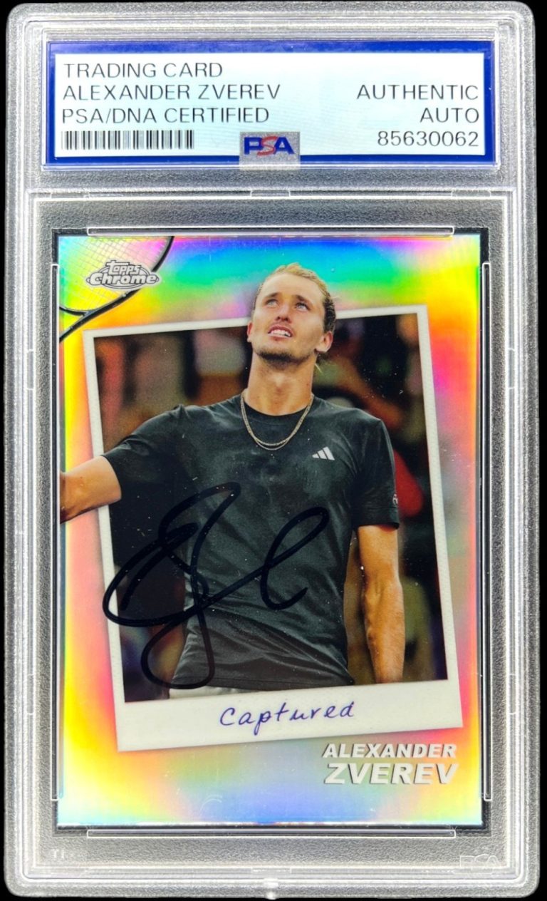 Alexander Zverev Signed 2024 Topps Chrome Tennis Captured Card PSA AUTO