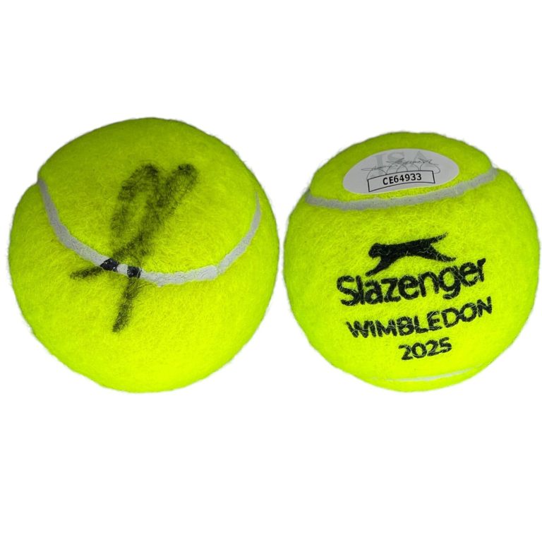 JANNIK SINNER SIGNED DATED 2025 WIMBLEDON TENNIS BALL GRAND SLAM JSA !