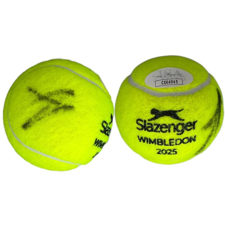 JANNIK SINNER SIGNED DATED 2025 WIMBLEDON TENNIS BALL GRAND SLAM JSA