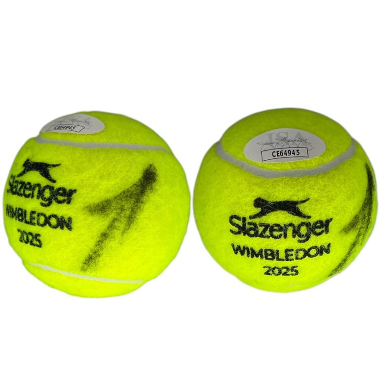 JANNIK SINNER SIGNED DATED 2025 WIMBLEDON TENNIS BALL CHAMPION JSA