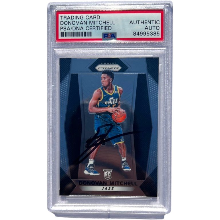 Donovan Mitchell Signed 2017-18 Panini Prizm #117 Rookie Card RC PSA Auto