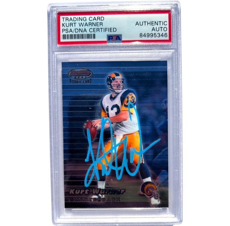 Kurt Warner Signed 1999 Bowman's Best #110 RC Auto Rookie Autographed HOF PSA