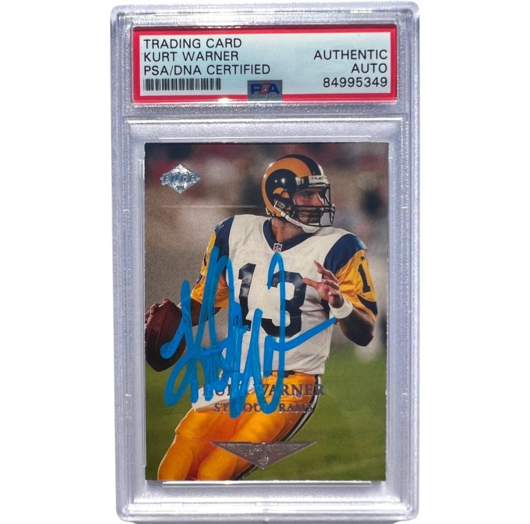1999 Collectors Edge First Place Silver Kurt Warner Signed Promo Auto PSA
