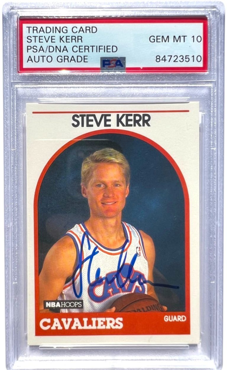 STEVE KERR SIGNED 1989 NBA HOOPS ROOKIE CARD #351 RC AUTO 10 PSA/DNA !