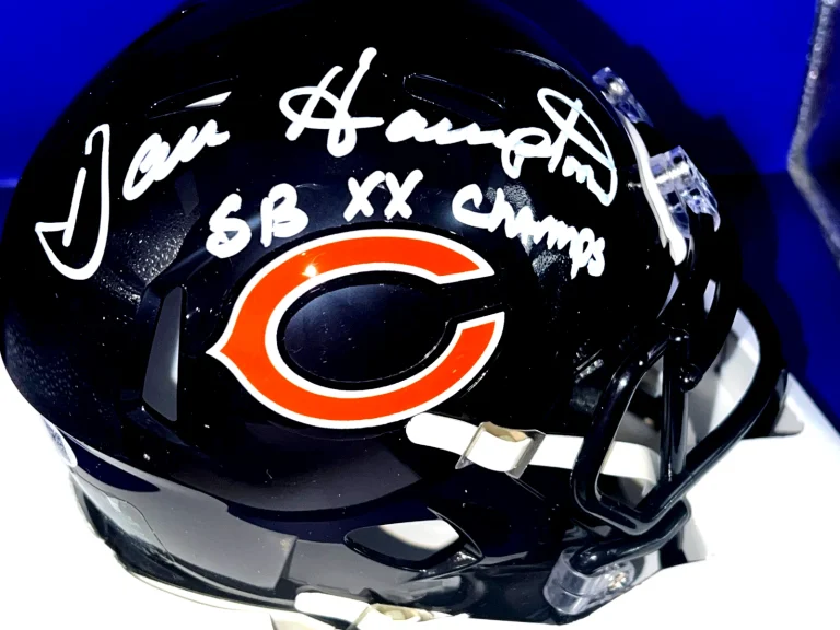 DAN HAMPTON CHICAGO BEARS SB XX CHAMPS  JSA AUTHENTICATED SIGNED MINI HELMET