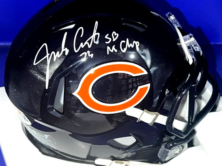 JIM COVERT CHICAGO BEARS SB XX CHAMPS  JSA AUTHENTICATED SIGNED MINI HELMET
