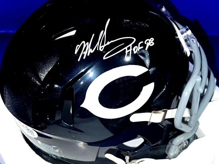 MIKE SINGLETARY CHICAGO BEARS HOF 98 JSA AUTHEN SIGNED THROWBACK MINI HELMET