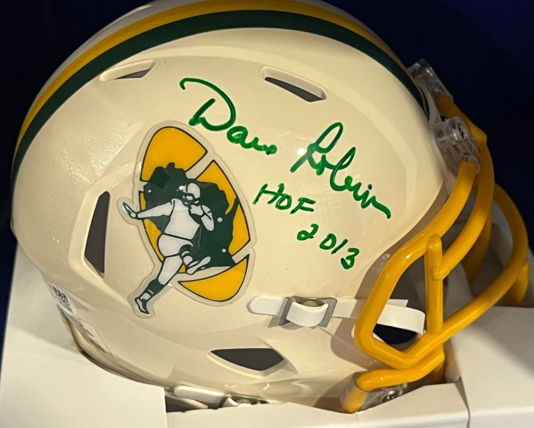 DAVE ROBINSON GREEN BAY PACKERS HOF 2013 JSA SIGNED RETRO MINI HELMET