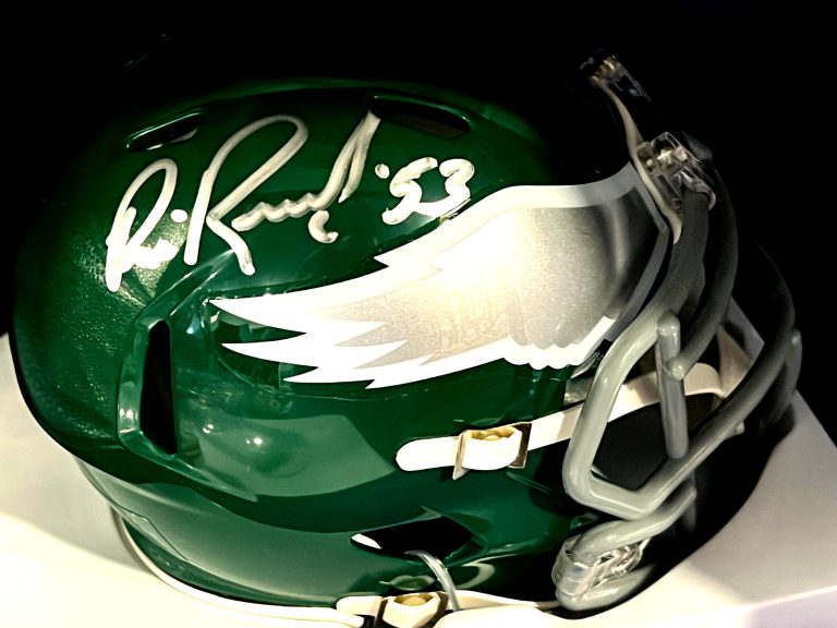 BILL ROMANOWSKI PHILADELPHIA EAGLES JSA AUTHENTICATED SIGNED MINI HELMET