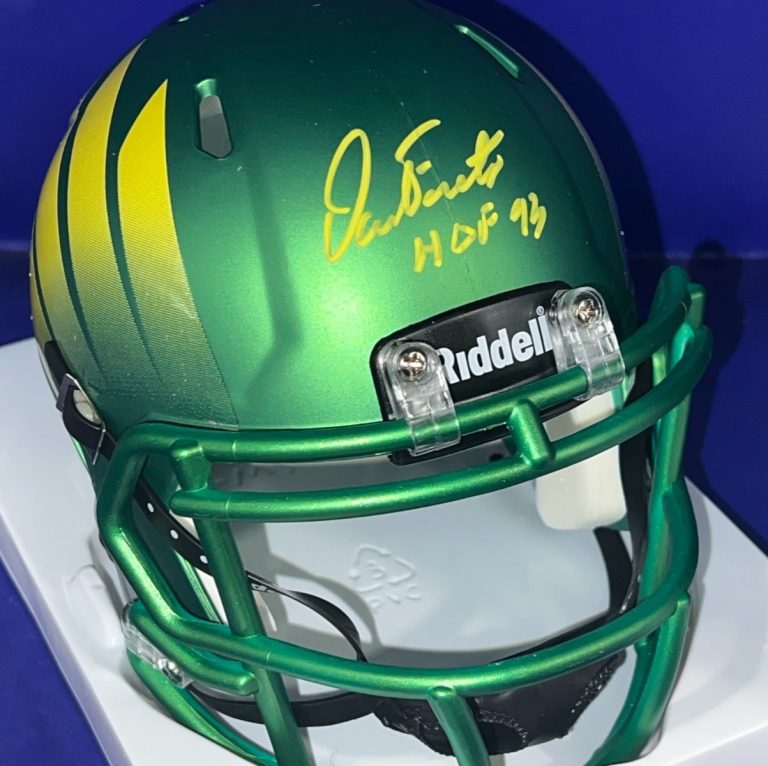 DAN FOUTS OREGON DUCKS JSA AUTHENTICATED SIGNED GREEN WING MINI HELMET