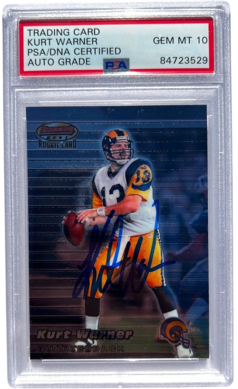 KURT WARNER SIGNED 1999 BOWMAN BEST ROOKIE CARD #110 RC PSA/DNA 10 AUTO