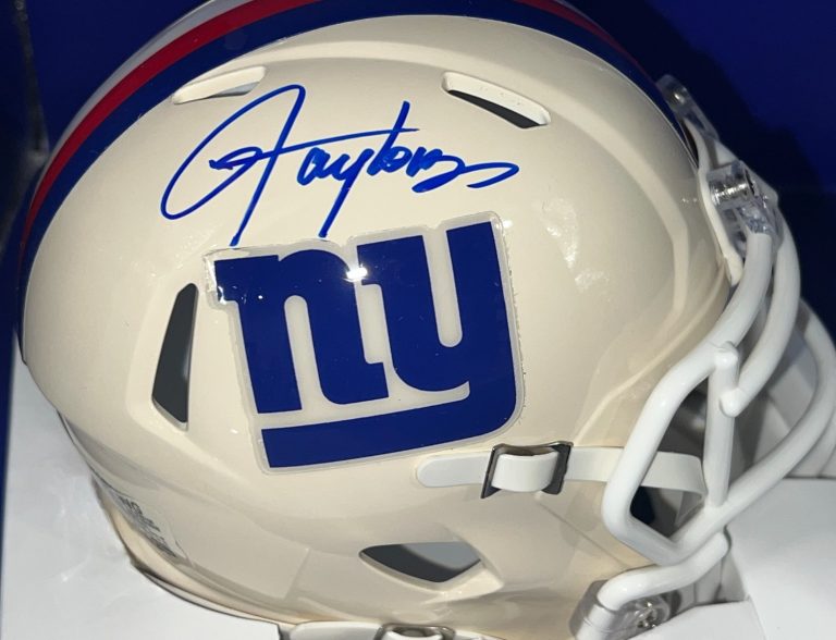 LAWRENCE TAYLOR NEW YORK GIANTS  JSA AUTHENTICATED SIGNED RETRO MINI HELMET