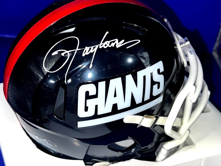 LAWRENCE TAYLOR NEW YORK GIANTS  JSA AUTHENTICATED SIGNED MINI HELMET