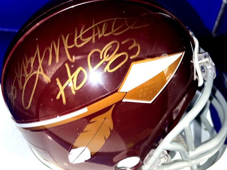 BOBBY MITCHELL WASHINGTON REDSKINS HOF 83 SIGNED THROWBACK MINI HELMET