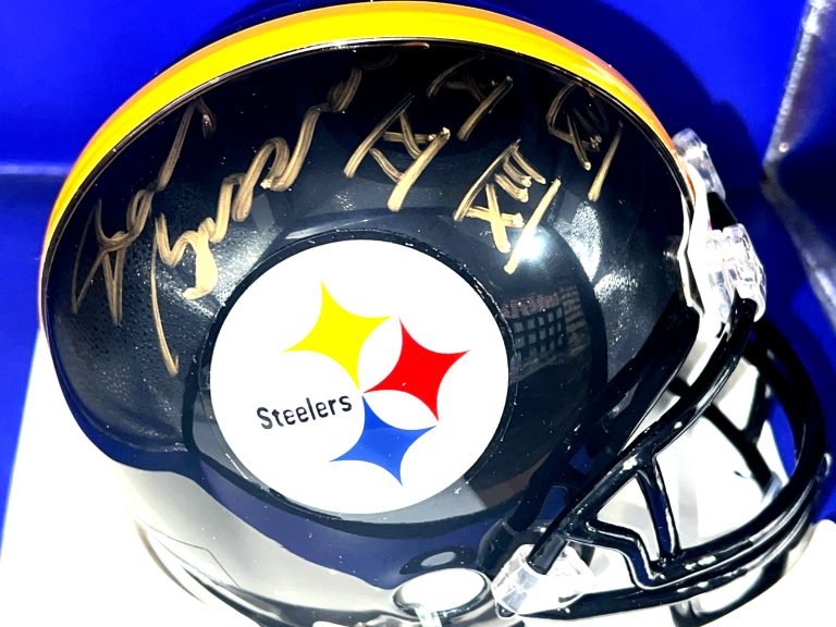 RANDY GROSSMAN PITTSBURGH STEELERS SB IX , X , XIII, XIV SIGNED VSR4 MINI HELMET