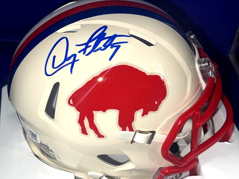 DOUG FLUTIE BUFFALO BILLS JSA AUTHENTICATED SIGNED RETRO MINI HELMET