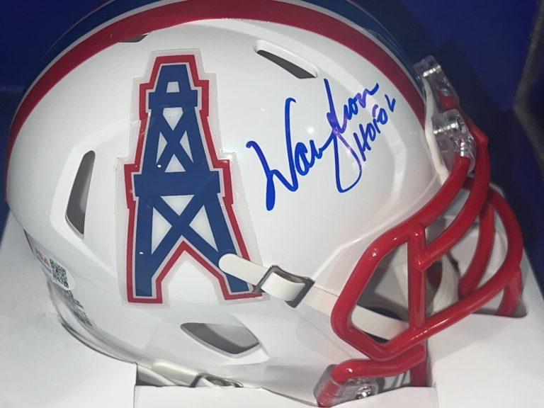 WARREN MOON HOUSTON OILERS JSA AUTHENTICATED SIGNED THROWBACK MINI HELMET