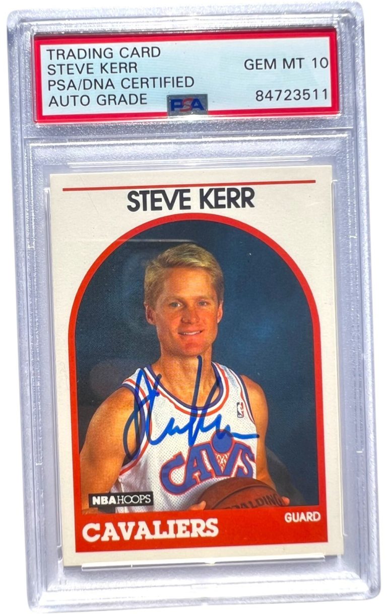 1989 NBA HOOPS ROOKIE CARD #351 STEVE KERR SIGNED RC AUTO 10 PSA