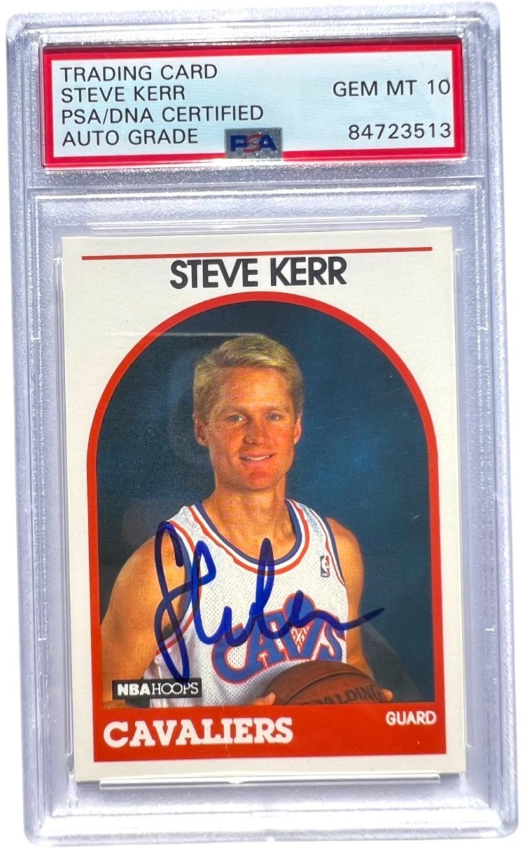 1989 NBA HOOPS STEVE KERR SIGNED RC ROOKIE CARD #351 PSA/DNA 10 AUTO