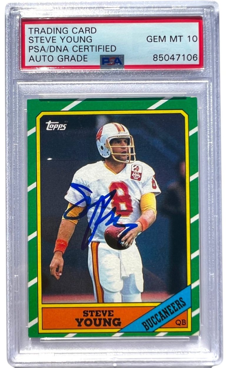 STEVE YOUNG 49ERS signed 1986 TOPPS RC Rookie Card PSA AUTHENTIC AUTO 10 !